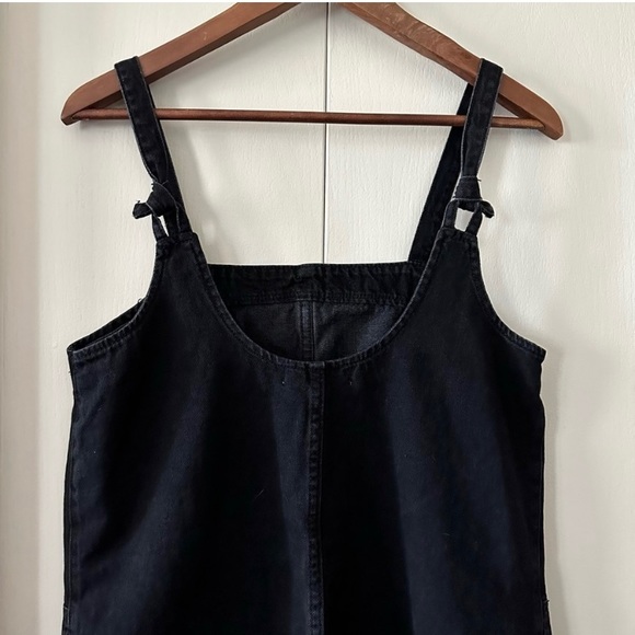 MNG by Mango Black Denim Overall Dress Size Small - Picture 7 of 10